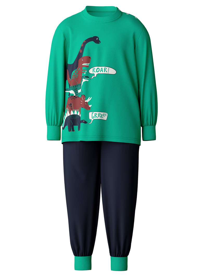 Calida Toddlers Dino Pyjama With Cuff Pyjama Kinder Grün | 40971-XWZT