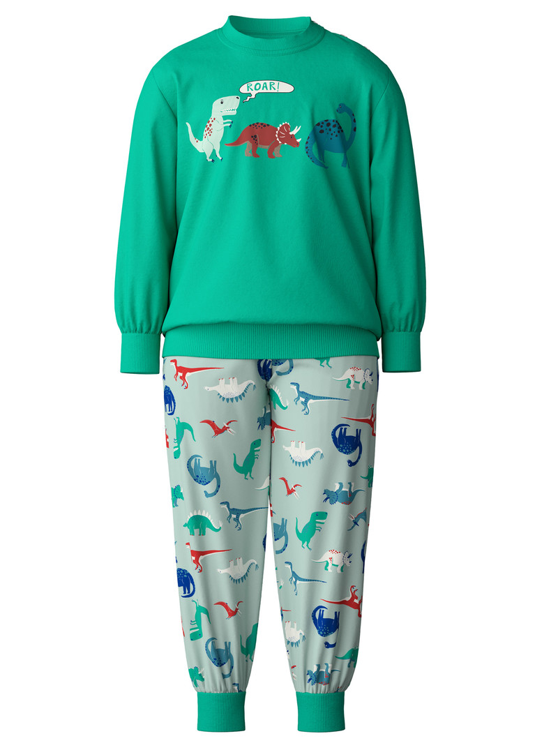 Calida Toddlers Dino Pyjama With Cuff Pyjama Kinder Grün | 40867-UZIF