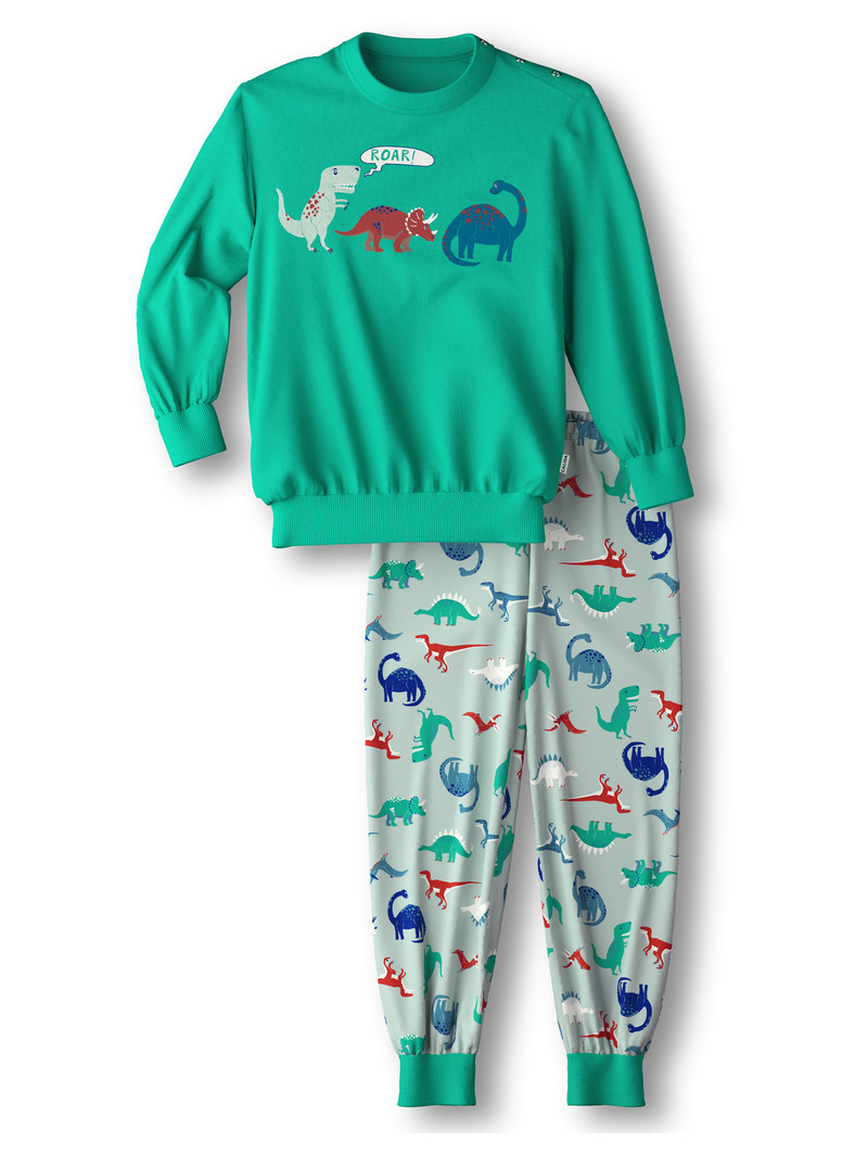 Calida Toddlers Dino Pyjama With Cuff Pyjama Kinder Grün | 40867-UZIF