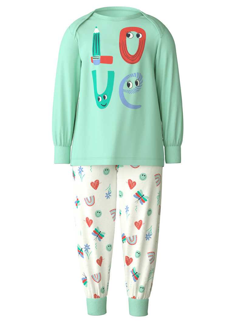 Calida Toddlers Doodle Pyjama With Cuff Pyjama Kinder Grün | 04983-ZEFW