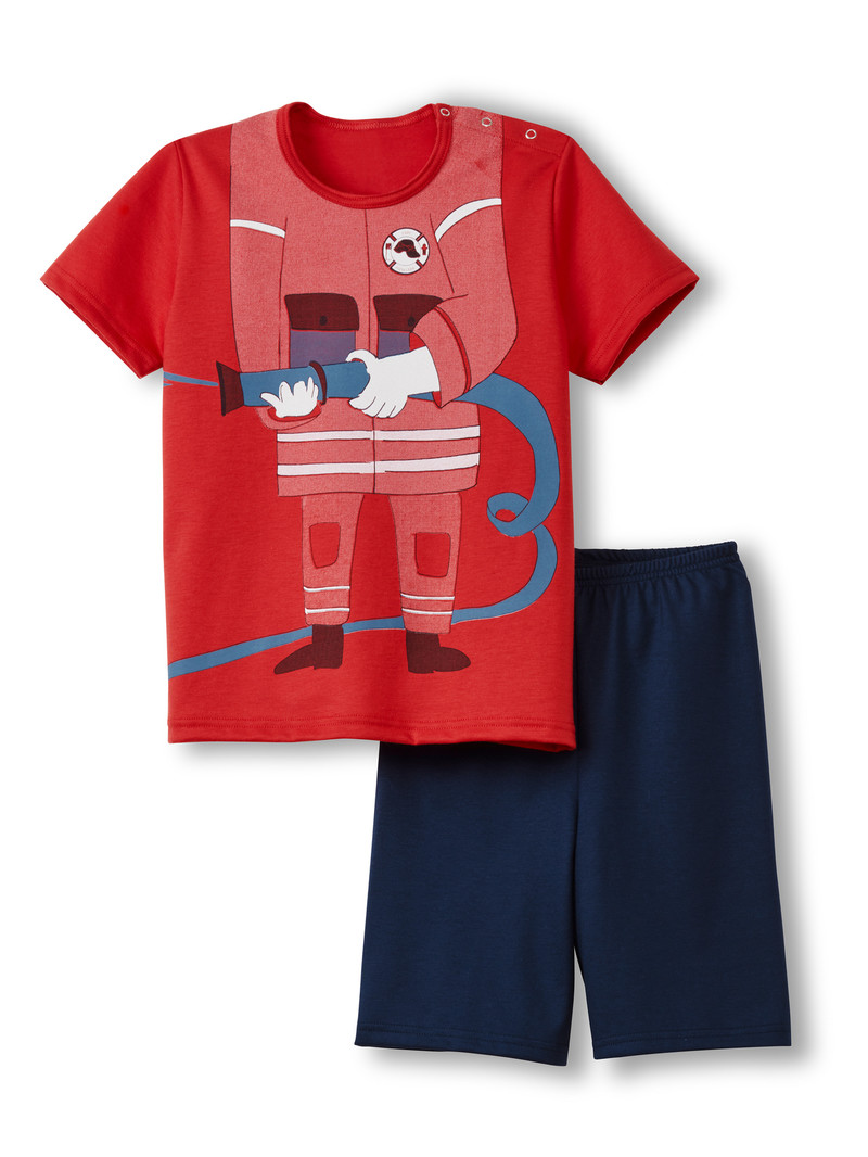 Calida Toddlers Fireman Children Short Pyjamas Pyjama Kinder Rot | 71938-AZQJ