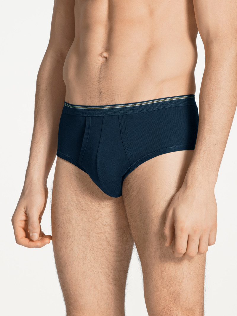 Calida Twisted Cotton Classic Brief With Fly Unterwäsche Herren Admiral | 58046-XCLZ