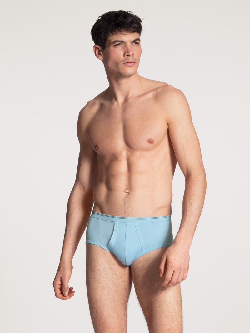 Calida Twisted Cotton Classic Brief With Fly Unterwäsche Herren Eisblau | 57136-VKCJ